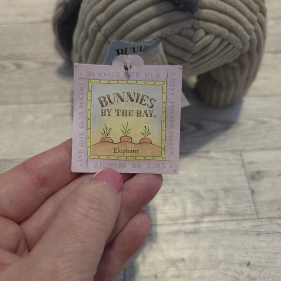 Bunnies By The Bay Gray Elephant 7" Inch Plush Corduroy Ribbed Stuffed Animal - Picture 4 of 9